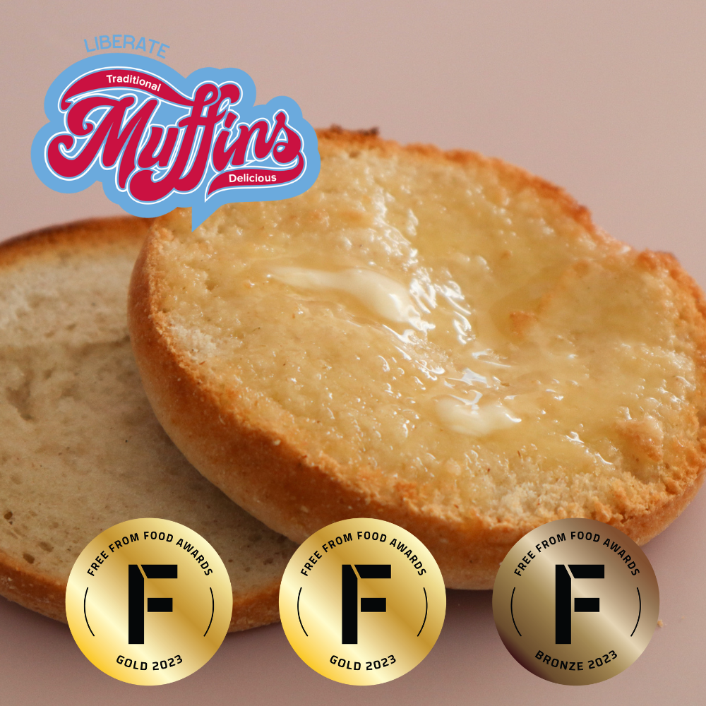 Liberate Classic English Muffins are certified gluten free, free from all common allergens and vegan too.Winner of two gold and one bronze Free From Food Awards