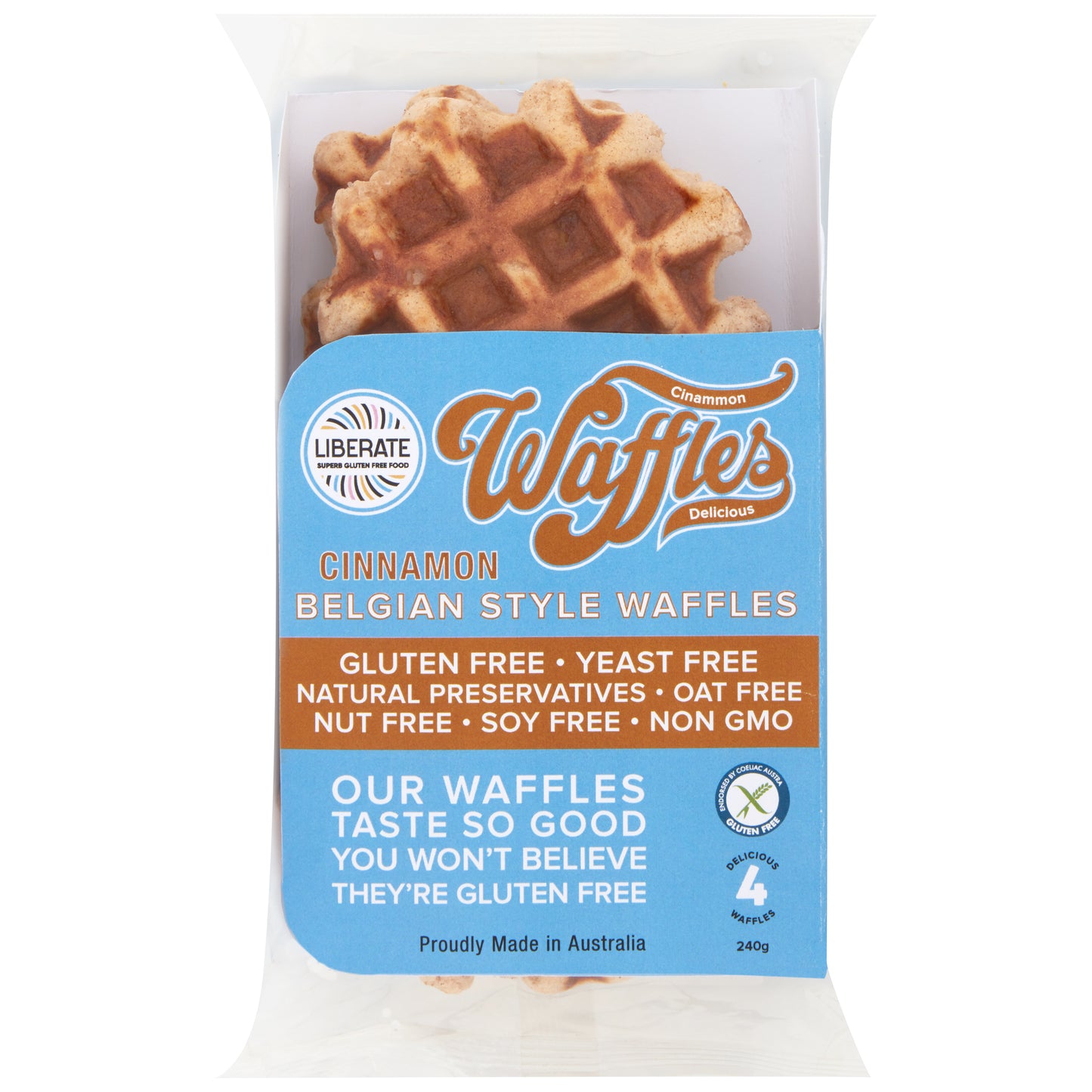 LIBERATE CINNAMON BELGIAN-STYLE WAFFLES