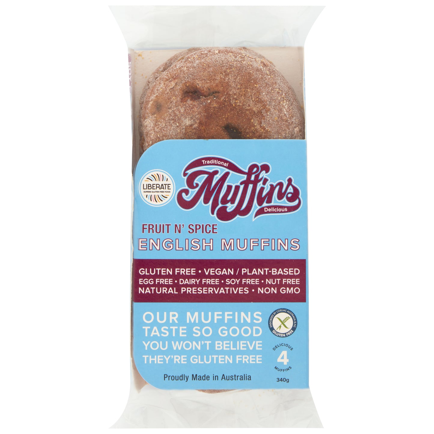 Pack image of LIBERATE Fruit & Spice English Muffins